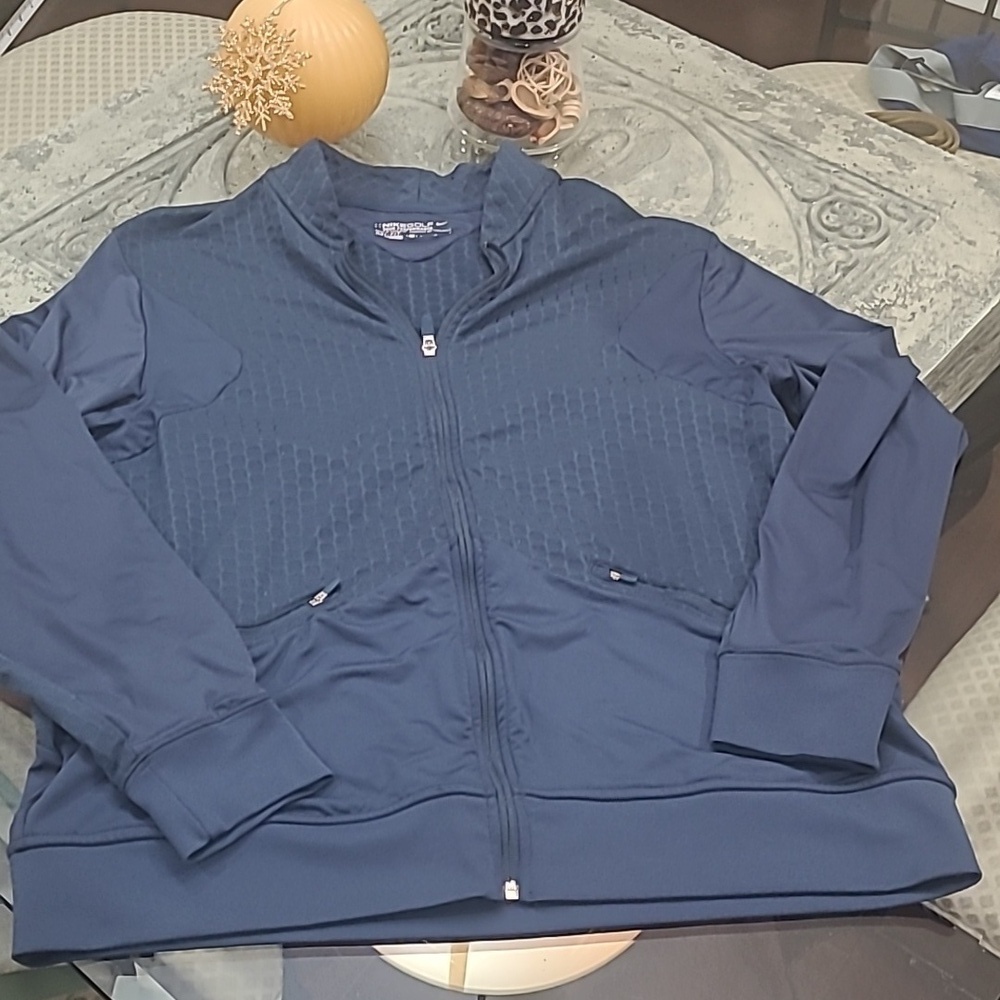 Nike Golf Tour Performance Mens Dri-Fit Activewear Full Zip Blue Teal Jacket L